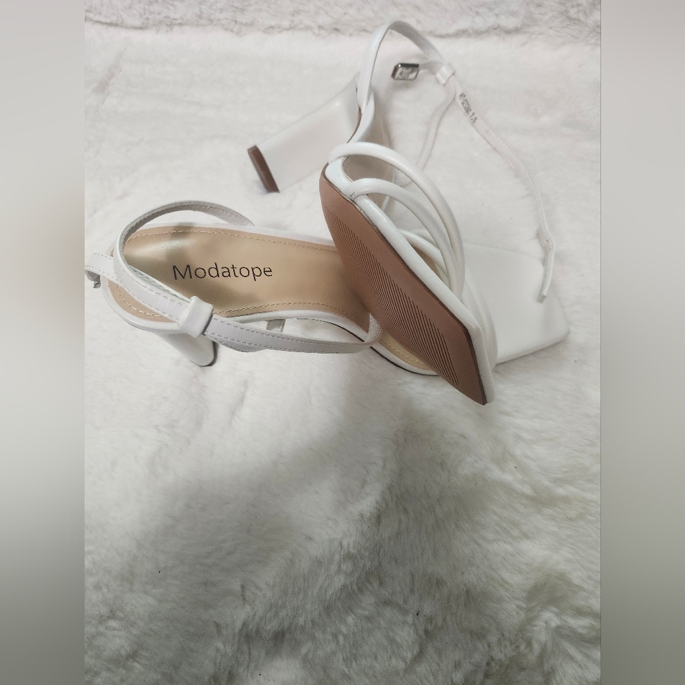 White Strappy Heels - Picture 3 of 5